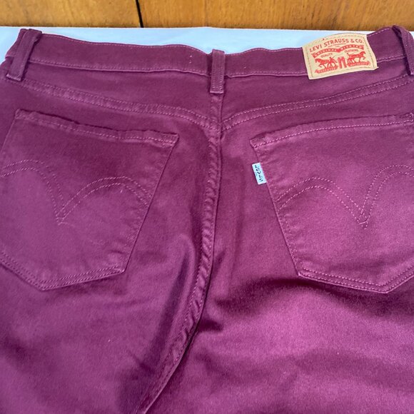 Levi's Classic Straight Stretch 10 Cotton Blend Red Jeans - Picture 7 of 8